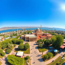 A stunning panoramic view of Urmia, showcasing its beautiful blend of modern architecture and historic buildings
