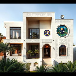 A three-story Yemeni-style house featuring a unique architectural design