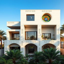 A three-story Yemeni-style house featuring a unique architectural design