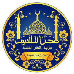 A logo design for a choir group named after Fatima Zahra, featuring Arabic calligraphy elegantly styled