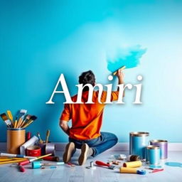 A serene poster featuring a soft galactic blue background