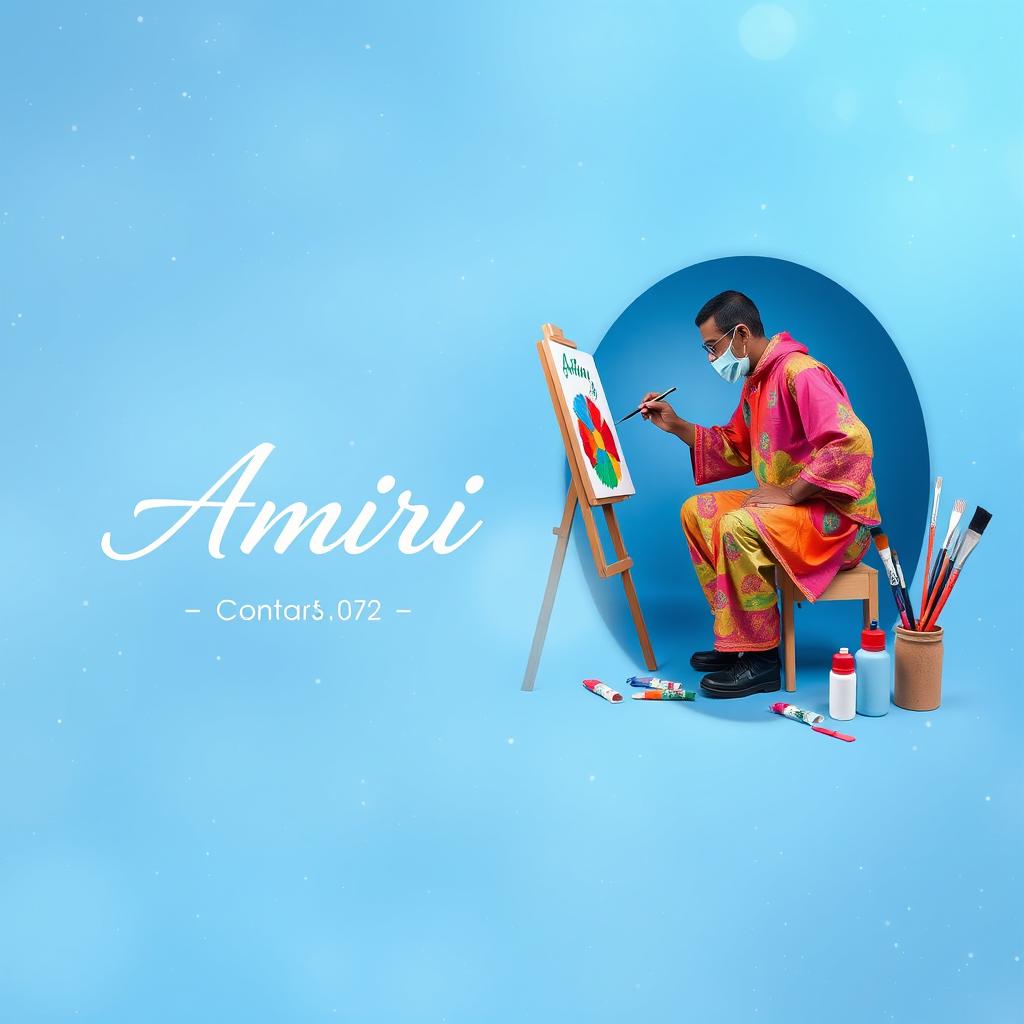 A soft, subtle galaxy blue background adorned with a gentle glitter effect, designed in a 3D style