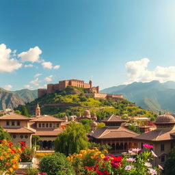 A stunning panoramic view of Khorramabad, capturing the essence of this beautiful city nestled in the rugged Alborz mountain range