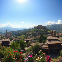 A stunning panoramic view of Khorramabad, capturing the essence of this beautiful city nestled in the rugged Alborz mountain range