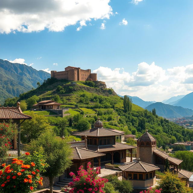 A stunning panoramic view of Khorramabad, capturing the essence of this beautiful city nestled in the rugged Alborz mountain range