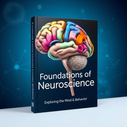 A beautifully designed book cover for a neuroscience textbook titled 'Foundations of Neuroscience'