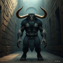 A Minotaur standing at 170 cm tall and weighing 94 kg, designed with a more human-like appearance