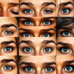 A stunning full HD image featuring a collection of beautiful, diverse eyes with some closed and others open, creating an intriguing sight
