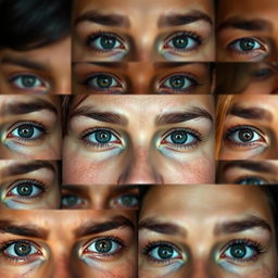 A stunning full HD image featuring a collection of beautiful, diverse eyes with some closed and others open, creating an intriguing sight