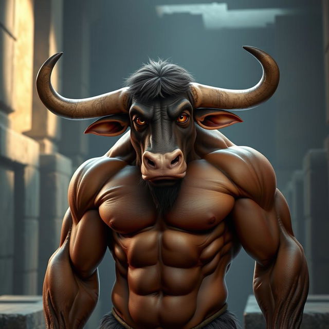 A human-like Minotaur standing at 170 cm (about 5 feet 7 inches) tall and weighing 94 kg (approximately 207 lbs)