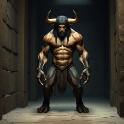 A creature inspired by a Minotaur, standing at 170 cm tall and weighing 94 kg