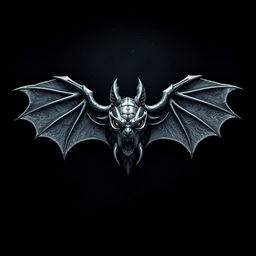 An artistic representation of a bat symbol, featuring intricate details and a gothic style