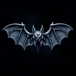 An artistic representation of a bat symbol, featuring intricate details and a gothic style