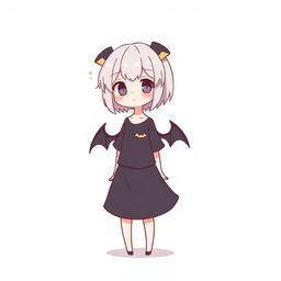 A simple yet captivating illustration of a female character with bat-inspired features