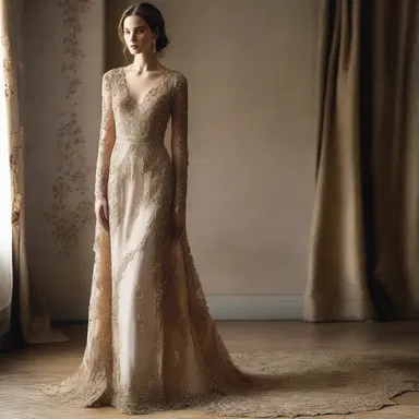 The dress she wore to the party had an aeschylean style, with its flowing drapes and intricate embroidery.