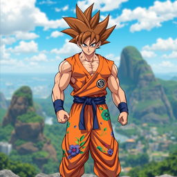 A Brazilian version of Goku from the popular anime Dragon Ball
