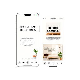 A beautifully designed Instagram story template focused on interior decoration