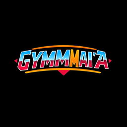 A retro logo for 'GYMBIZMANIA' designed in the style of the WWF WrestleMania font, capturing the iconic flair of 1980s wrestling graphics