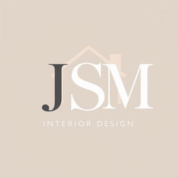 A modern and elegant logo designed for an interior design firm featuring the letters 'J', 'S', and 'M' creatively intertwined