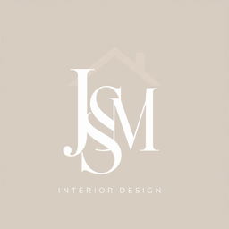A modern and elegant logo designed for an interior design firm featuring the letters 'J', 'S', and 'M' creatively intertwined
