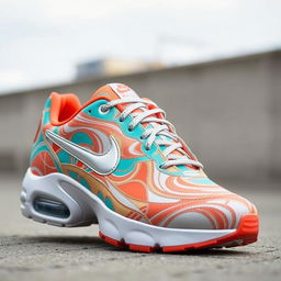 A stunning rendition of Nike TN sneakers featuring a new and intricate pattern across the entire shoe