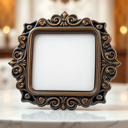 A stylish and modern 3D frame for a picture, showcasing intricate design elements and a rich color palette