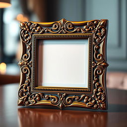 A stylish and modern 3D frame for a picture, showcasing intricate design elements and a rich color palette