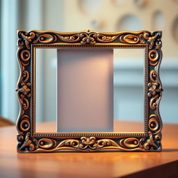 A stylish and modern 3D frame for a picture, showcasing intricate design elements and a rich color palette