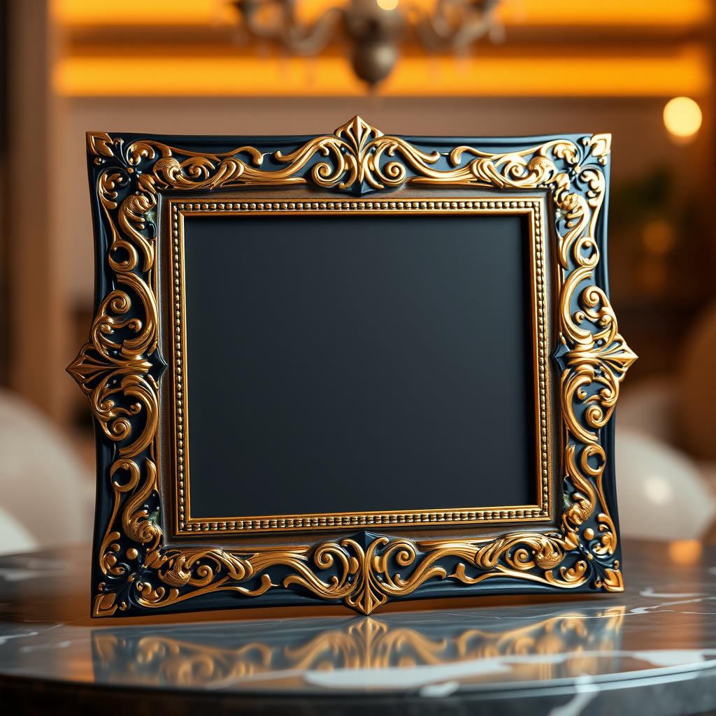 A stylish and modern 3D frame for a picture, showcasing intricate design elements and a rich color palette