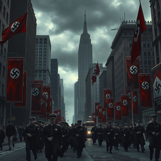 A chilling depiction of a dystopian future where Nazi Germany won World War II, with the United States integrated into the Nazi Empire