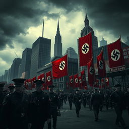A chilling depiction of a dystopian future where Nazi Germany won World War II, with the United States integrated into the Nazi Empire