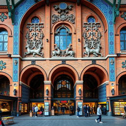 The façade of the Market Hall in Rotterdam designed by the architecture firm MVRDV, infused with Mesopotamian style inspired by the Ishtar Gate in Iraq