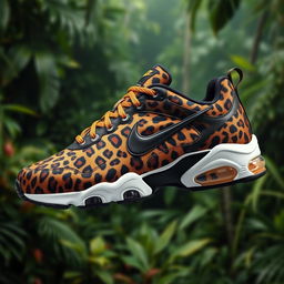An eye-catching design of Nike TN sneakers adorned with a bold jaguar pattern