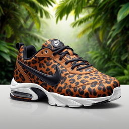 An eye-catching design of Nike TN sneakers adorned with a bold jaguar pattern