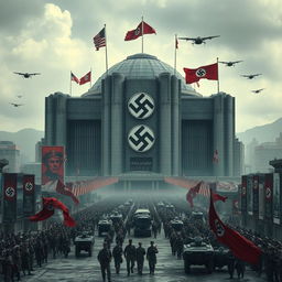 A chilling vision of a future world where Nazi Germany won World War II, and the entire globe operates under a unified Nazi regime