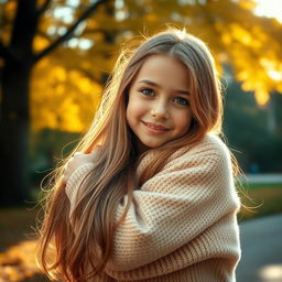 A warm and intimate scene of a beautiful girl being hugged