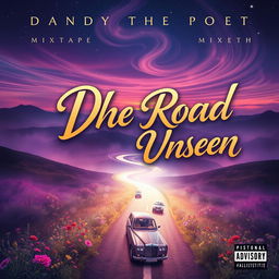 A creative and visually striking mixtape cover for 'Dandy The Poet - The Road Unseen'