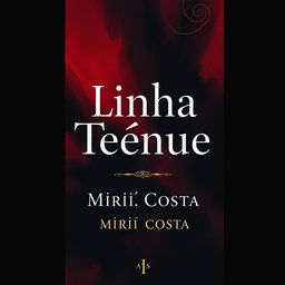 A captivating book cover design for the novel 'Linha Tênue' by Miriã Costa