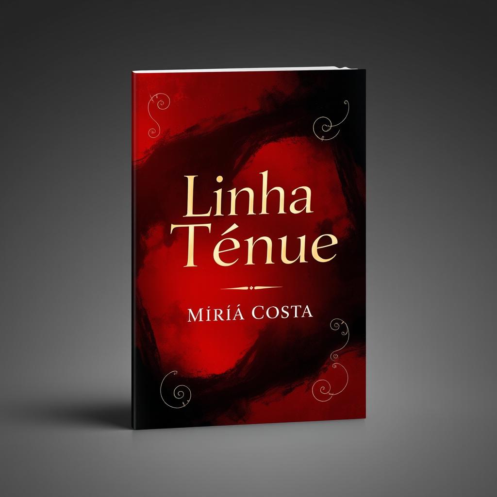 A captivating book cover design for the novel 'Linha Tênue' by Miriã Costa