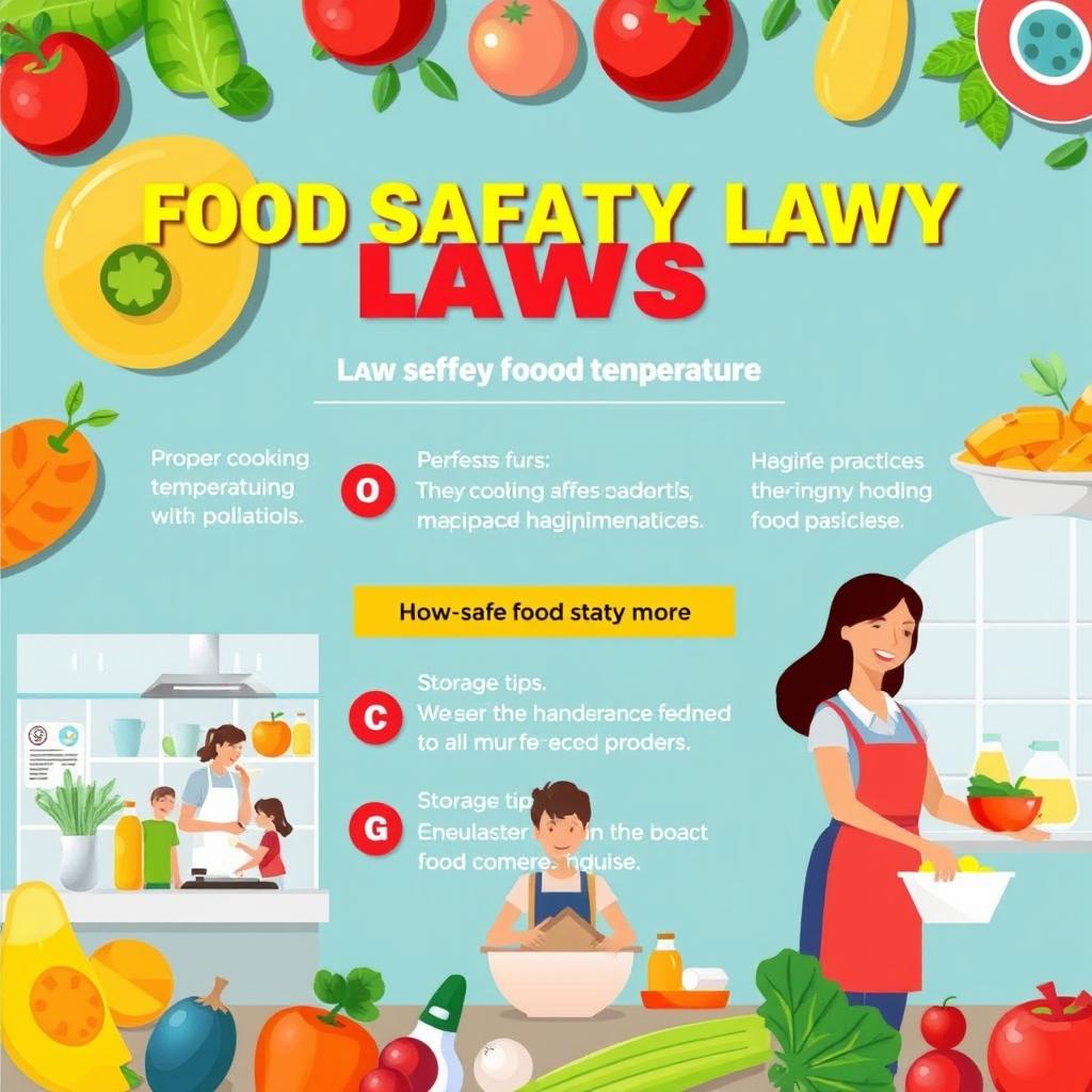 An informative and visually appealing poster design promoting food safety laws