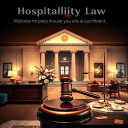 A striking visual representation of the concept 'Hospitality law, where service meets justice'