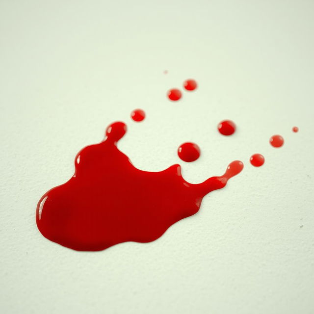 A realistic close-up of a surface with subtle, light stains of blood, creating a stark contrast against a neutral background