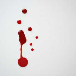 A realistic close-up of a surface with subtle, light stains of blood, creating a stark contrast against a neutral background