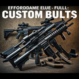 A visually striking image centered around affordable custom builds of assault rifles