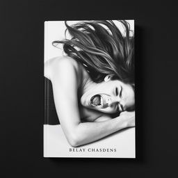 A striking black and white book cover featuring a 28-year-old woman lying on her side, with a powerful expression of anguish as she screams