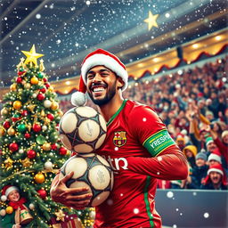 A festive scene depicting Neymar Jr