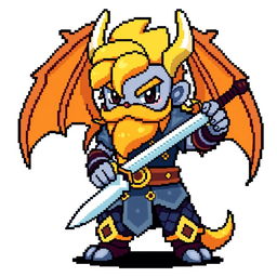 A Pokémon trainer sprite designed in 5th generation graphics, resembling a Norse Viking