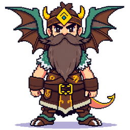 A full-body pixel sprite of a Pokemon trainer inspired by Norse Vikings, designed in 5th generation graphics style suitable for Pokemon Essentials