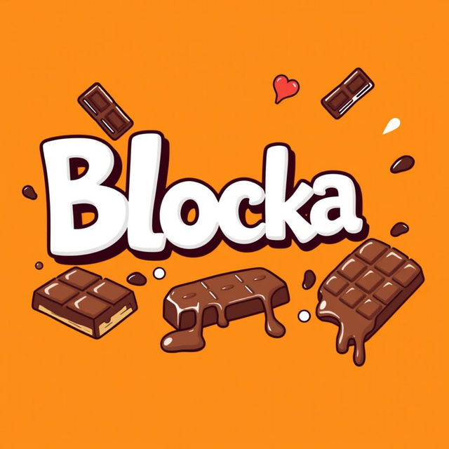 A vibrant illustration featuring the word "Blocka" in large, playful, and elegant white letters, designed with a funny and whimsical font