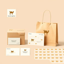 A complete visual identity design for an online store selling V60 coffee preparation tools, inspired by camels and desert nature